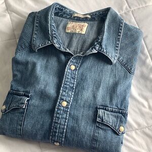 Lucky Brand XL Blue Denim Shirt